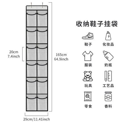 Cross-border Hot Sale 24-door Hanging Bag Storage Bag Storage Bag Shoes Storage Bag Multi-layer Grid Storage Hanging Bag