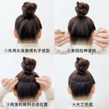 K-Style of Broken Hair Sorting Artifact Hairpin Simple and Non-Harming Hair Invisible Comb Hair Tool Black Bangs Hair Clip Hair Comb
