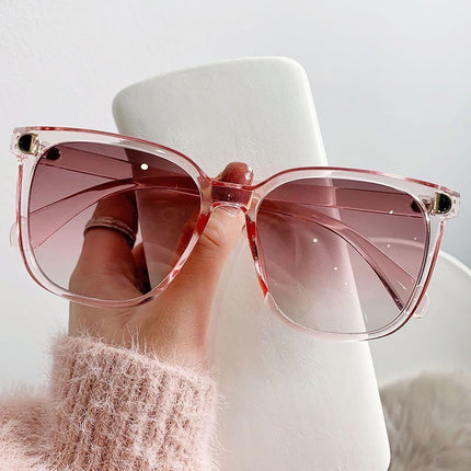 2025 Fashionable Korean Style D-Shaped Sunglasses, High-End Xiaohongshu Internet Celebrity Street Sun Protection Square Frame Gradient Sunglasses