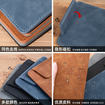 A6 document splint business office meeting leather writing pad manager magnetic folder logo signature board