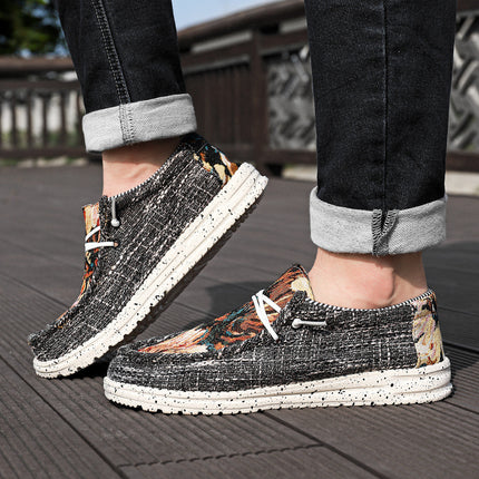 Sneakers 2023 cross-border plus size Bohemian men's casual shoes canvas loafers lightweight cloth shoes fisherman shoes