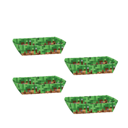 Cross-Border Minecraft Pixel Theme French Fries Box Outdoor Party Snack Box Pixel Sandbox Decorative Square Box