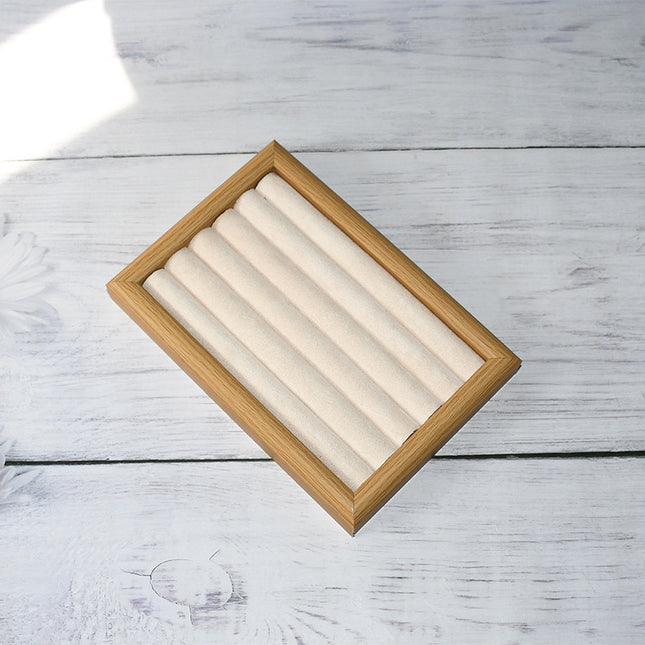 Walnut Color Jewelry Tray Ring Storage Box Solid Wood Ring Plate Earrings Earrings Bracelet Display Jewelry Display Rack