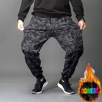 Camouflage Pants Men's Elastic Slim Fit Large Size Youth Cargo Pants Middle-Aged Labor Protection Work Small Feet Casual Long Pants