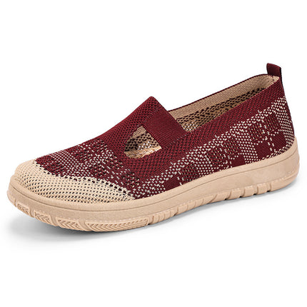 Shoes for Women, Versatile Summer Casual Shoes, Breathable Fly-Knit Mesh Shoes, Slip-On Slip-On Shoes, Soft-Soled Comfortable Mom Shoes
