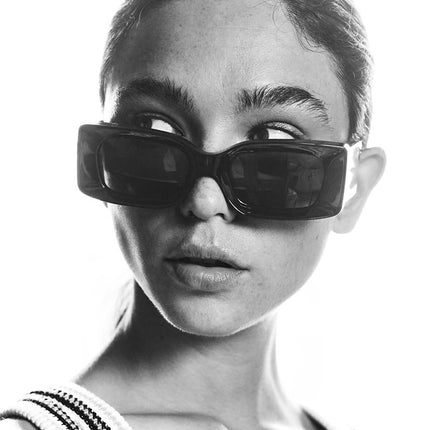European and American Square Wide-Brimmed Narrow-Frame Sunglasses 2024 New Personalized Sunglasses Fashion Ins High-End Sunglasses