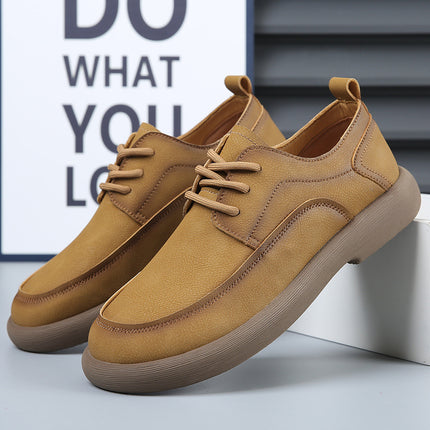 2024 Spring and Summer New Men's Shoes Breathable Retro British Style Leather Shoes Men's Comfortable Trendy All-match Casual Shoes