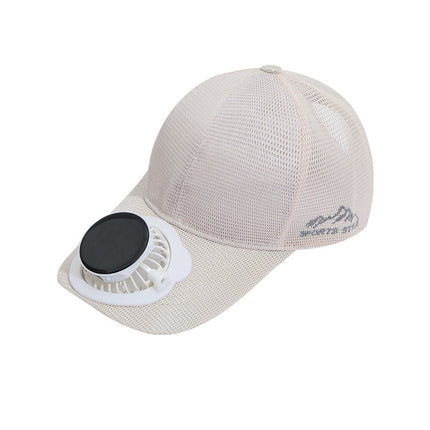 New Mesh Solar Charging Fan Hat Adult Outdoor Sun Protection Baseball Cap Men and Women Mountaineering Sports Duck Tongue