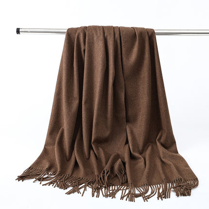 Wool Scarf Shawl High-End Versatile Cashmere Scarf Women's Winter 2025 New Men's Solid Color Scarf Wholesale