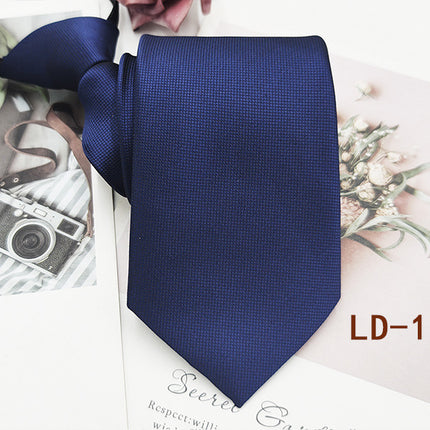 Factory In-Stock Zipper Tie Men's Formal Business 8cm Lazy Tie Red Black Striped Workplace Striped Tie
