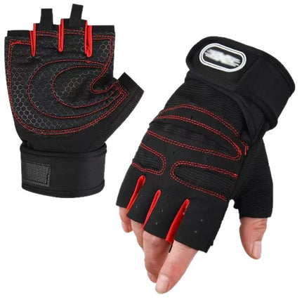 Fitness Gloves Half-Finger Men's and Women's Non-Slip Breathable Summer Weightlifting Hand Guards Dumbbell Equipment Training Long Wrist Cycling Gloves