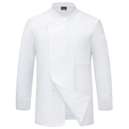 Pure white kitchen chef overalls men's long sleeve hotel executive chef restaurant baking cake shop