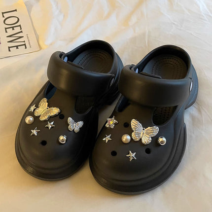 Thick-Soled Clogs for Women, Summer 2026 New Model, Eva Non-Slip, Odor-Resistant, Height-Increasing, Breathable Beach Sandals for Outdoor Wear