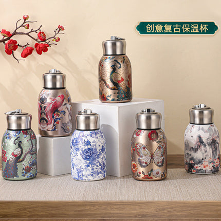 Cross-Border Mini 316 Stainless Steel Chubby Thermos Cup with Ring Flap Pocket Pants Cup Vacuum Double-Layer Portable Cup