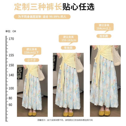 Summer New Super Nice Dopamine Floral Skirt Monet Garden Bud Skirt Women's Fluffy A-Line Lantern Skirt