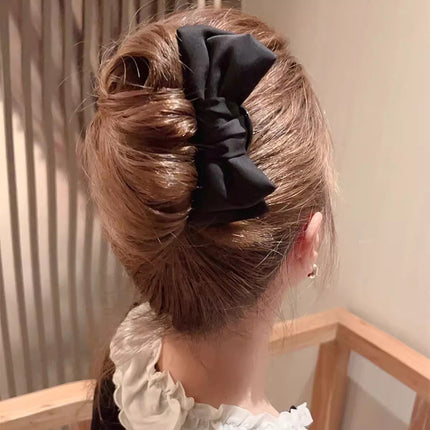New Chinese Style Fabric Bow U-shaped Hair Hairpin Daily Cheongsam Hanfu Hair Disc Hairpin Delicate Internet Celebrity Hair Disc Artifact