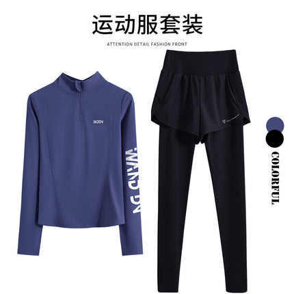 Winter zipper running top fitness new suit sports long sleeve autumn and winter quick drying yoga professional outdoor training