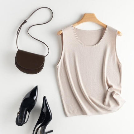 Ultimate'Naked Skin' Experience: [Lyocell/Silk/Cotton/Flax] 25-Year Classic U-Neck Solid Color Tank Top