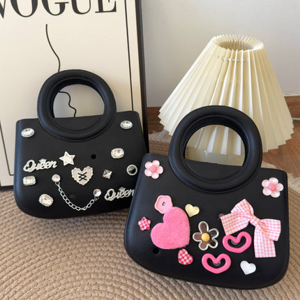 Cross-border new ladies handbag cartoon love fashion round travel storage bag eva hole bag beach bag