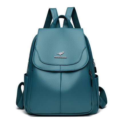 Spring 2025 New Soft Leather Women's Fashionable Backpack high quality Textile All-match Travel Large Capacity Anti-theft Bag