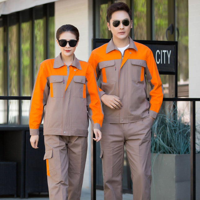 Spring and Autumn Men's and Women's Cotton Sanding Thickened Top suit Shipyard Electrician Anti-scald Wear-resistant Welding Machine Repair Labor Protection Clothing