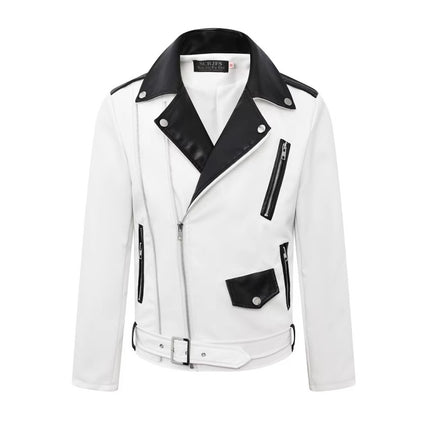Spring and Autum Korean Style Motorcycle Leather Jacket for Men, Loose, Trendyy and Handsome Black American Fashion Brand Leather Jacket for Men 2025