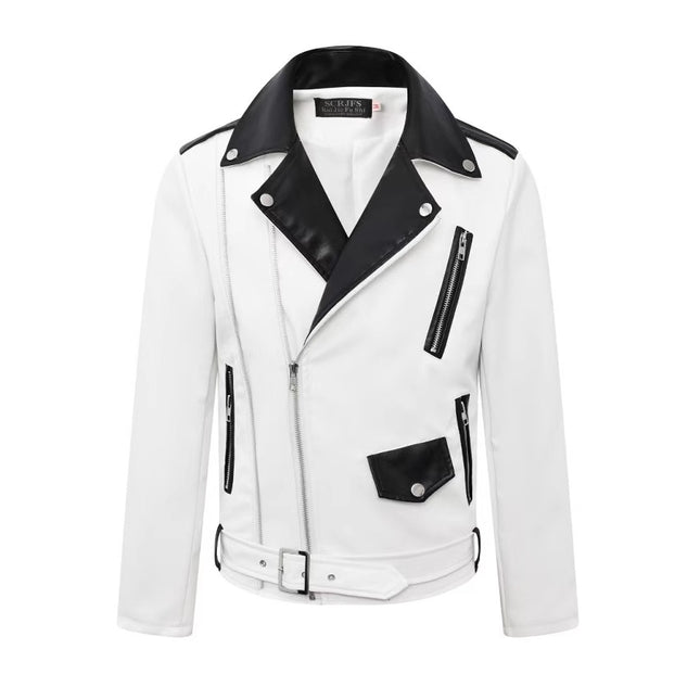 Spring and Autum Korean Style Motorcycle Leather Jacket for Men, Loose, Trendyy and Handsome Black American Fashion Brand Leather Jacket for Men 2025
