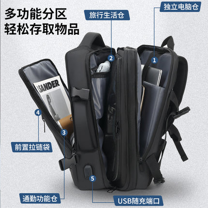 Amazon Explosions Swiss Backpack Expandable Large Capacity Men's Business Travel Backpack 17 inches