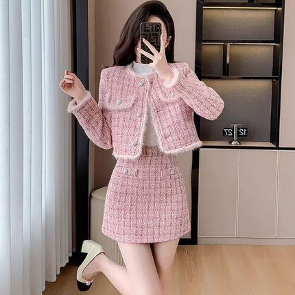 2024 Autumn and Winter New Fashion Fragrant Thickened suit Skirt Celebrity Two-Piece Elegant Jacket