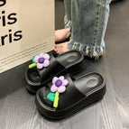 9012-2 [purple flower] black / 36-37