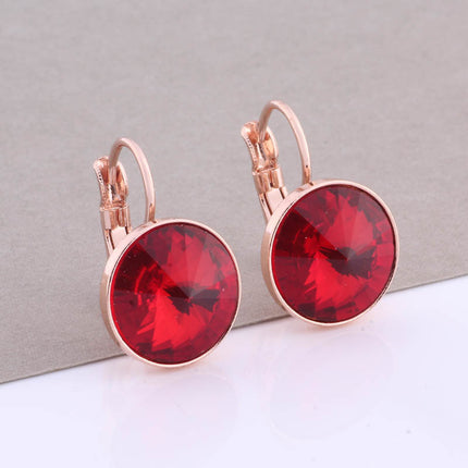 Cross-border Hot Selling 12mm Round Edge Color Earrings Jewelry Classic Earrings Women's Simple Fashion Elegant Commodities