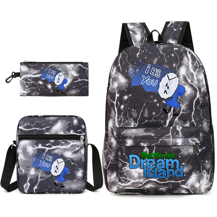 Battle for Dream Island Backpack Dream Island Schoolbag Three-Piece Canvas Backpack