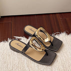 Herringbone square buckle - black / 36-37 is one size smaller