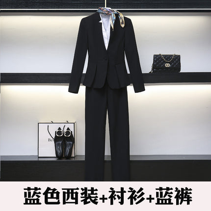 High-end professional dress winter long sleeve civil servant interview formal dress women beauty salon jewelry overalls professional temperament