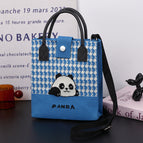 [light luxury and simple] squinting smiling panda blue (black portable)112102