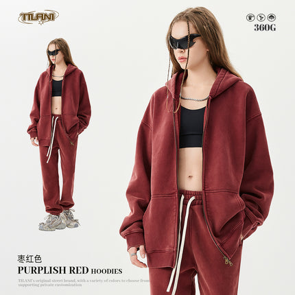 Tilani Men's Sweatshirt and Sweatpants Set Cross-Border Trendy Brand Hoodie Autumn and Winter Velvet Thickeneded Men's Two-Piece Set