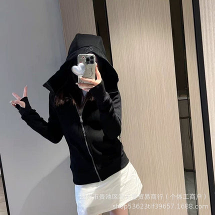 Lulu Original Scuba Cardigan Full Zipper Slim Long-Sleeved Hoodie Hooded Jacket Jacket Sweatshirt Women's Top