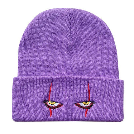 Pennywise scary eyes horror clown eyes knitted hat warm pullover hip hop hat woolen hat