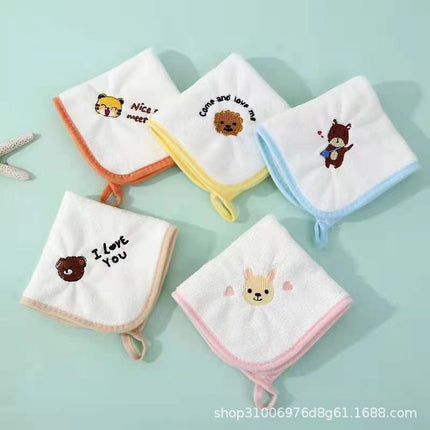 Factory Direct Sale Coral Fleece Towels for Newborns, Thickened, Quick-Drying, Ultra-Soft Small Square Towels for Children, Soft and Gentle on the Skin