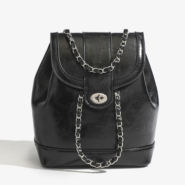 Shoulder Chain Bag New Simple Contrast Color All-match High-end Women's Bag Korean-style Ins-style Niche Backpack