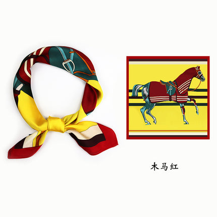 Spring and Summer 70cm Small Square Scarf Women's Autumn and Winter New Foreign Style Fashion All-match Shake Tone Same Scarf Scarf