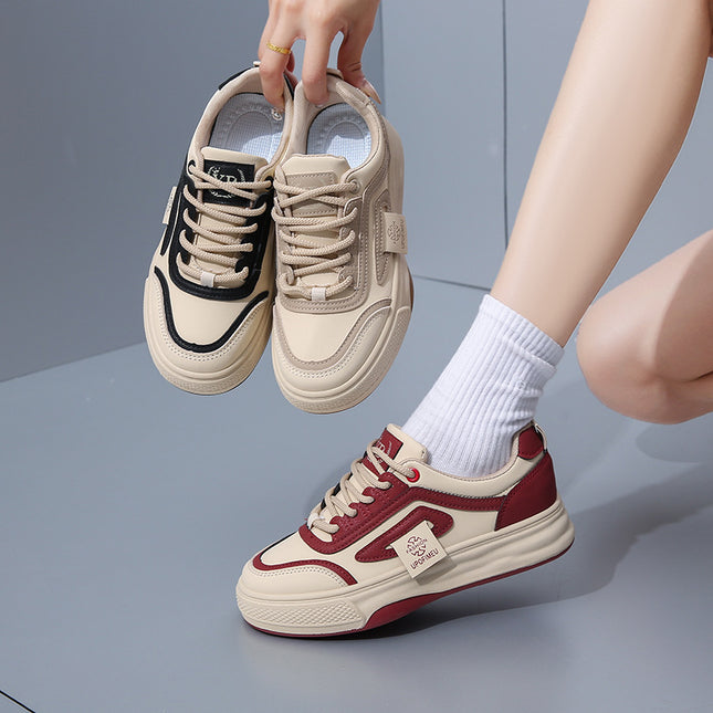 Ins Korean Style New White Sneakers for Women 2026 Spring Student Sports Running Casual Street Style Thick-Soled Shoes Yb6521