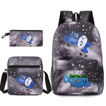 Battle for Dream Island Backpack Dream Island Schoolbag Three-Piece Canvas Backpack