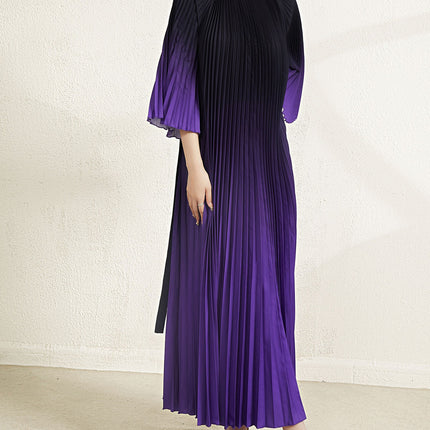 Plus-Size Women's Pleated Dress, Cross-Border Fashion, Elegant, Waist-Cinching, Slimming, High-End Long Dress, Pleated Skirt, Sweet and Fresh