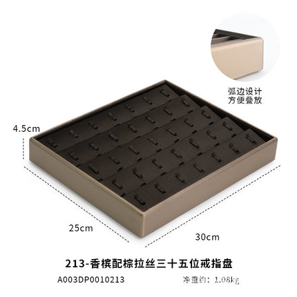 Jewelry Display Tray for Jade and Jewelry, Brown Stacking Tray for Bracelets and Rings
