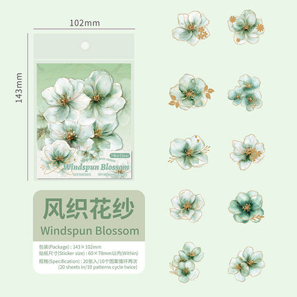 Pick up Pet Flower Sticker Pack, Hot Stamping Handbook DIY Decorative Material Stickers, 20 Pieces in Cross-Border 6 Styles