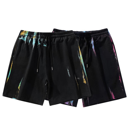 New Summer Sports Shorts Men's Tie-dyed Pure Cotton Loose Tooling Shorts Men's and Women's Trendy Casual Pants Trendy Brand