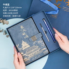 Riding the wind and waves midnight blue-window flower button three-piece set