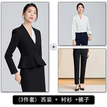 Professional Suit suit Women 2024 Spring and Autumn New Hotel Front Desk Formal Formal Dress Temperament Dress Overalls