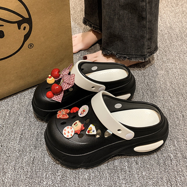 Soft Sole Cave Shoes Women's Outer Wear 2025 New Student Beach EVA Baotou Shoe Slippers Women's Sandals